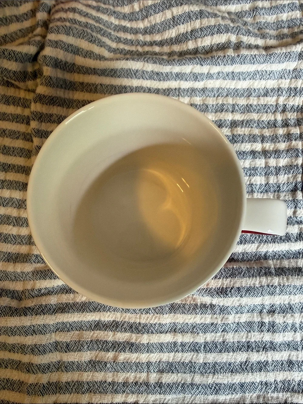 Crate&Barrel Two-Tone Red and White Ceramic Mug